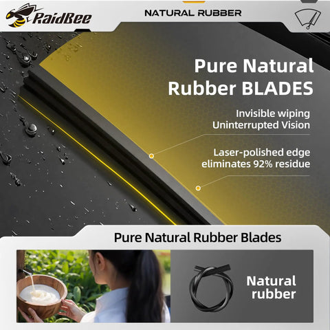 Step Up Your Road Game With These Premium Windshield Wiper Blades For Tesla Model 3 And Model Y Years 2017 Through 2025, showcasing natural rubber design.