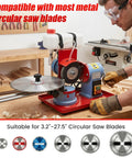 Badass Circular Saw Blade Sharpener And Electric Grinder restores dull steel to razor sharp edge for smooth woodworking cuts.