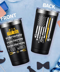 Front and back view of 20oz Electrician Tumbler Gift For Men Hilarious On Site Gear No Brainer Gift For Dad Husband Boyfriend Or Co Worker Electrical Engineer Gift Christmas Birthday Fathers Day