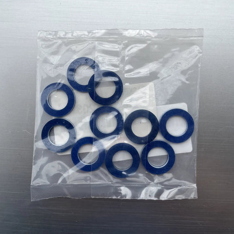 Oil Drain Plug Gasket Set And Crush Washer Replacement For Toyota, blue aluminum washers in a 10-pack bag