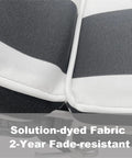 Close-up of 2 Pack Outdoor Lounge Chair Cushions Replacement Cushions For Patio Chaise Lounge, Black And White Stripes, Durable Polyester Cover