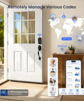 White door with WiFi Smart Fingerprint Front Door Lock Set With Remote App Control Hands Free No Fuss Keyless Entry Deadbolt