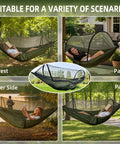 Go To Ultra Lightweight Travel Hammock With Pop Up Bug Net For Backpacking And Camping in forest, patio, river side, park