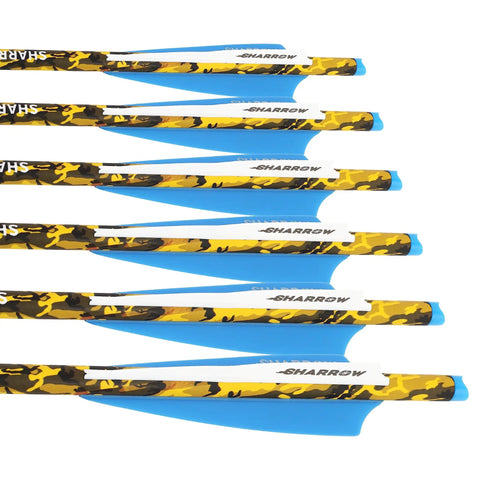 12 Pack 20 Inch Carbon Crossbow Bolts with 125 Grain Removable Tips, camouflage shaft, low hand shock, straight flight