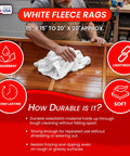 Person using Recycled White Fleece Cleaning Rags In Box For Auto Home And Workshop Bulk Pack Grime Busting Super Absorbent Cloths
