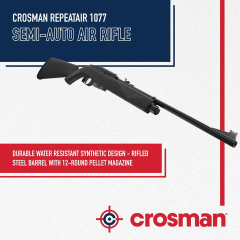 177 Caliber CO2 Semi Auto Air Rifle With 12 Shot Magazine And 780 FPS Black Finish Rifled Barrel For Pinpoint Backyard Target Practice And Plinking For More Fun