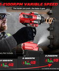 Badass Cordless Impact Wrench For Fast Car Tire Fixes Featuring Knockout Torque and Slick Four Speed Modes with Bright Built In Work Light in use with variable speed settings.