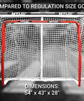 Heavy Duty Steel Junior Hockey Goal For Indoor And Outdoor Play 52 By 43 Inches Easy Assembly Lightweight And Portable Net Weave System Red 17 Pounds Built For Shots Passes And Backyard Hockey Showdowns