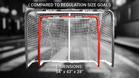 Heavy Duty Steel Junior Hockey Goal For Indoor And Outdoor Play 52 By 43 Inches Easy Assembly Lightweight And Portable Net Weave System Red 17 Pounds Built For Shots Passes And Backyard Hockey Showdowns