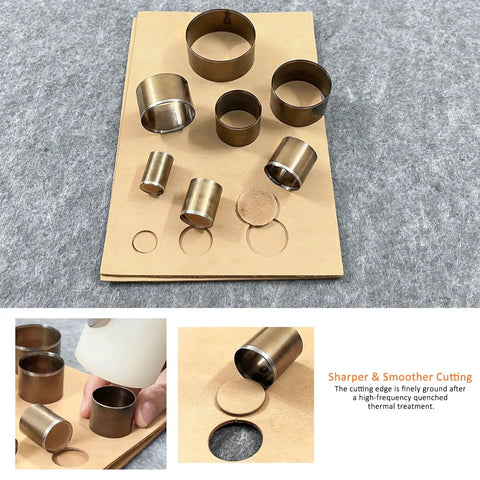 Leather Circle Cutter Set, 7 Piece Circle Punch Tool Kit 20mm To 50mm, High Carbon Steel Round Cutting Dies for DIY Leathercrafts