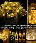 Dimmable Starry Copper String Lights, 66 Feet Long With 200 LEDs, USB Powered Plug In glowing inside bottles and lanterns.