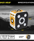 Beast Four-Sided Archery Target For Crossbows, 16 By 16 By 14 Inches, Open-Face Layered Design, with carry strap shown in field.