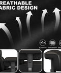 Close-up of breathable fabric design and armrest details on Big And Tall Office Chair With Footrest For All Day Comfort.