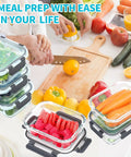Glass Meal Prep Storage Containers Set 22 Oz Each 10 Pack With Airtight BPA Free Lids Borosilicate Glass Food Storage