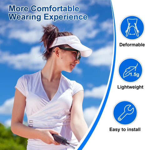 Woman wearing smart glasses outdoors with highlights of Silicone Nose Pads For RayBan Meta Wayfarer Gen 1 2 ClipOn Anti Slip Eyewear Nose Holder Replacement For RayBan Meta Gen 2 Smart Glasses Split Type Comfort Fit Lightweight Ergonomic Low Profile No Slip Stable Fit All Day Use features.