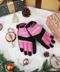 Pink Safety Work Gloves For Women And Men, Medium Size, Tough Polyester Back, Comfortable Ergonomic Fit, Built For DIY, Construction, Gardening, And Everyday Grippy Tasks on festive snow