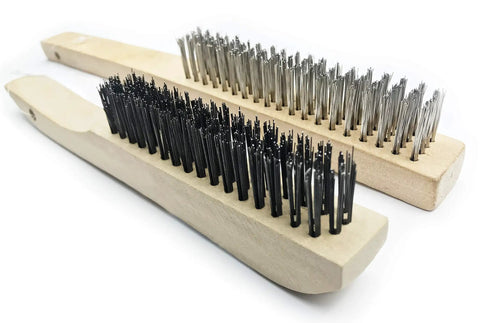 Stainless steel wire scrubbing brushes for Tough As Nails Welding Chipping Hammer With Comfort Grip Spiral Handle And Anti Rust Tempered Steel Head Plus Stainless Steel Wire Scrubbing Brushes For Mig TIG Cleanup Kit.