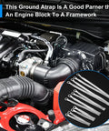 12 Piece Engine Grounding Straps Kit With 10 15 And 20 Inch Options shown near car engine.