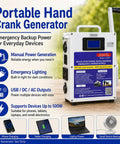 Go To Off Grid Hand Crank Generator With 150 Watt And 500 Watt Modes Portable Emergency Power Supply for everyday devices