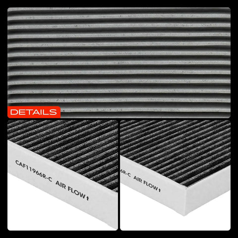 Close-up of Beefed Up Cabin Air Filter With Activated Carbon For Chevy GMC Cadillac Buick Cars And SUVs showing texture and edges