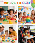Children using Air Dry Clay Kit For Kids With 90 Colors And Tools for crafting at school, parties, home, and in car travel.