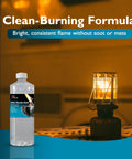 Odorless Clean Burning Tiki Torch Fuel For Outdoor Torches And Lanterns, Smokeless Formula Delivers A Bright Steady Flame.