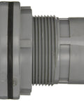 Rock Solid Cpvc Bulkhead Tank Adapter For Everyday Plumbing Setup, 2 Inch Npt Female Threads showing gray coupling side view.