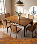 Dining table with chairs featuring Beefy 10 Piece Adjustable Leveling Feet M8x25mm Heavy Duty Levelers, nylon base, stainless core.