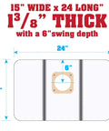 Diagram of Deluxe Drill Press Table With Precision Tilt Adjustable Fence System, showing dimensions 15"x24" and 1-3/8" thickness.
