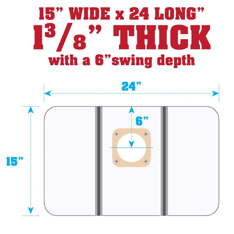 Diagram of Deluxe Drill Press Table With Precision Tilt Adjustable Fence System, showing dimensions 15"x24" and 1-3/8" thickness.