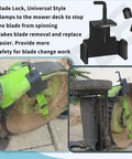 Universal Mower Blade Removal Tool And Clamp For Walk Behind And Riding Mowers Up To 42 Inch Deck ensuring safe blade changes.