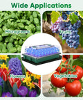 4-In-1 Seed Starter Tray With Grow Light, Heating Mat And Soil Tester For Indoor Plants, sprouting vegetables, fruits, flowers, microgreens