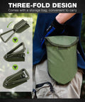 23 Inch Folding Camping Shovel With Cover High Manganese Steel Entrenching Tool Tri Fold Handle Do It All Tactical Outdoor Shovel