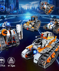 5 In 1 STEM Building Set With LED Lights And App Remote Control Toy Kit 554 Pieces To Build Robots Tanks Snowplows Cannons And More