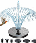 Sun Powered Solar Fountain Pump For Bird Bath Garden Pond Outdoor Patio 2026 Upgrade with high efficiency panel and nozzles