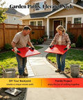 Two people using Big 16 By 16 Inch Concrete Stamp Mat With Realistic Woven Texture For Patios Driveways And Walkways Durable PU Material