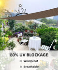 Mocha Shade Cloth With Grommets And Ropes For Outdoor Patio Pergola 80 Percent UV Blocking Sun Shade 10 By 20 Feet Mesh Cover