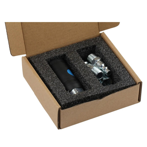 Boxed Push Button Safety One Quarter Inch Air Hose Fittings Quick Connect Couplers Steel With Zinc Plating Set Of 5 Industrial Grade