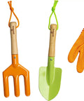 Kid Friendly Garden Tool Set For Kids STEM Learning Kit With Tote Bag Colorful Spade Watering Can Rake Fork Trowel And Gloves Durable
