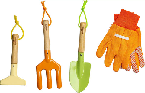 Kid Friendly Garden Tool Set For Kids STEM Learning Kit With Tote Bag Colorful Spade Watering Can Rake Fork Trowel And Gloves Durable