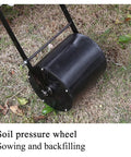 Easy No Bend Seed Dispenser For Garden Rows Manual Lawn Spreader soil pressure wheel on grass