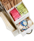 Single Serve Coffee Pod Drawer And Cup Condiment Set For Kitchen Counter 36 Pod Capacity Two Piece White Storage Organizer