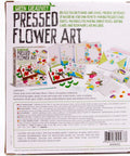 Back of Green Creativity Pressed Flower Art Kit showing contents including cards and trinket boxes with pressed flowers.