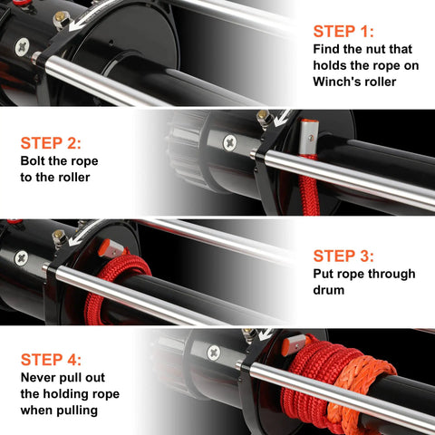 Heavy Duty One Half Inch By Eighty Five Foot Synthetic Winch Rope Kit With 31500 LBS Capacity, UHMWPE Braided Line, Protective Sleeve, Forged Hook And Safety Pull Strap For 4x4 Trucks, SUVs, ATVs, UTVs And Off Road Adventures