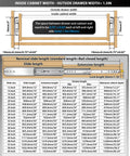 Heavy Duty Drawer Slides With Lock For Deep Drawers, Full Extension Side Mount Ball Bearing Rails, measurement guide