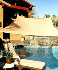 Desert Sand 20x20 Sun Shade Sail Square Waterproof Outdoor Canopy With UV Protection For Patio Garden Backyard Deck And Poolside