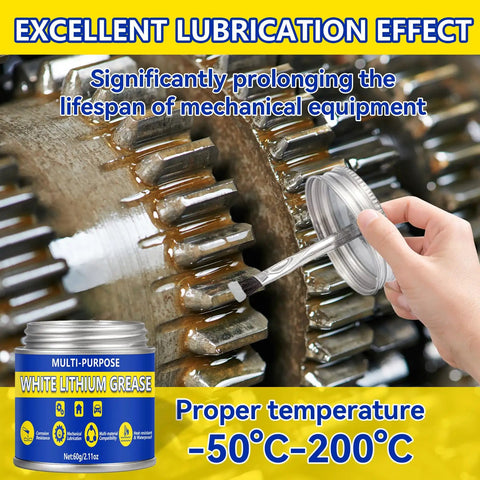 Applying Go-To All-Purpose White Lithium Grease With Brush, 60ml For Hinges, Bearings, Gears, And Garage Doors