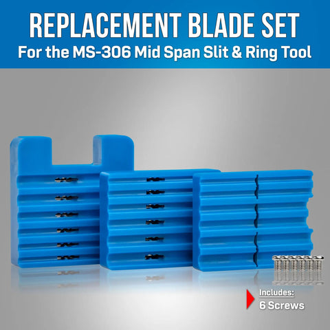 Replacement Blade Set for Ms 306 Fiber Optic Cable Mid Span Slit and Ring Tool, 1.2 to 3.3 mm Diameter, blue blades and screws