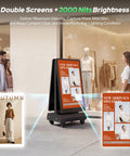 Street Smart 43 Inch Outdoor Double Sided Digital Signage slaps bold ads both ways with vibrant visuals on sidewalks.