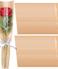 150 Pack Rose Sleeve Bouquet Bags Kraft Paper Backed With Plastic Front for Easy Floral Wrapping, single rose displayed